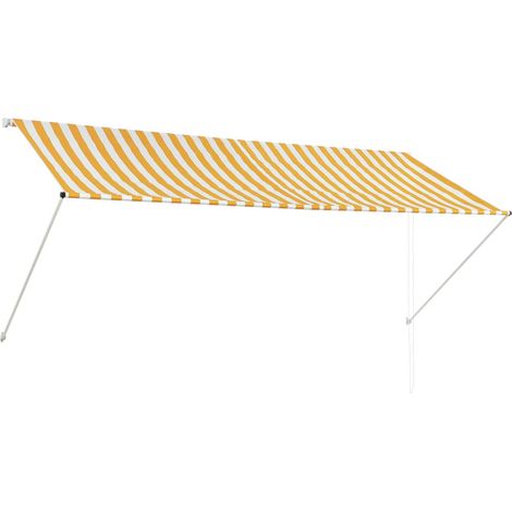 INLIFE Auvent rétractable 300x150 cm Jaune et blanc (1/5)