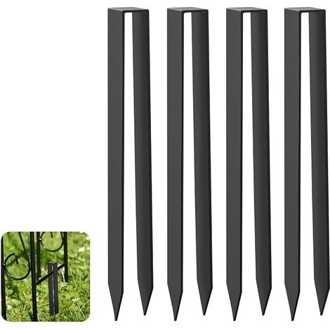 Piquets de Fixation pour Arche de Jardin en Acier, Forme U Sardines de Fixation pour Arche, Tuyau Fixe [300 x 29 x 21 mm] - Noir (1/5)