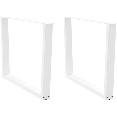 Esstischbeine V-Form 2 Stück Weiß 100x(72-73,3) cm Stahl