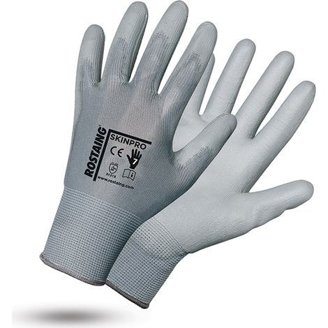 Gant de manutention fine taille 8 – Enduit polyuréthane pour résistance à l'abrasion – Confort supérieur en milieu sec – Lot de 10 paires – Rostaing (1/5)