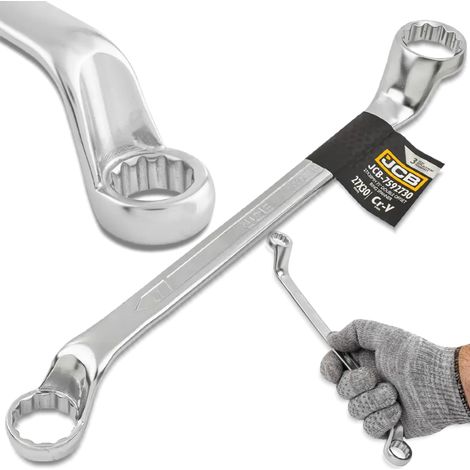 JCB Ringschlüssel, zweiseitig, 75 Grad, 27 x 30 mm, Cr-V, 12-kant
