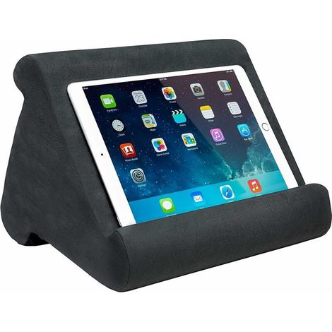 Pillow Pad Multi-Angle Soft Tablet Stand, Charcoal Black (1/5)
