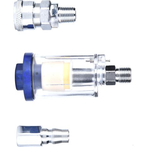 Filtre séparateur huile/eau en alliage d'aluminium 1/4 po avec 2 connecteurs pour compresseur d'air (1/5)