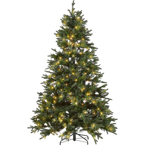Albero di natale artificiale con lucine pre accese supporto in metallo verde 210 cm Fiddle