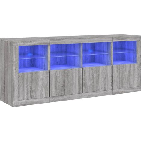 Maison Exclusive - Aparador con luces LED gris Sonoma 163x37x67 c (1/5)