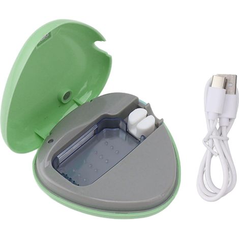 Stérilisateur de brosses à dents portable et rechargeable, étui de voyage et de maison vert (1/5)