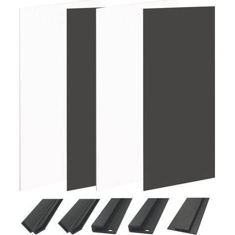 ONDEE - Kit instalación paneles murales nicho WALLDECO 200cm blanco/negro perfil negro (1/4)