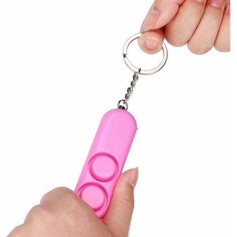 Green Mobility-Alarme de sécurité personnelle Attaque de panique Porte-clés Alerte de dispositif anti-viol fort GPS Dispositifs de suivi de puces (Rose, taille unique) (1/4)