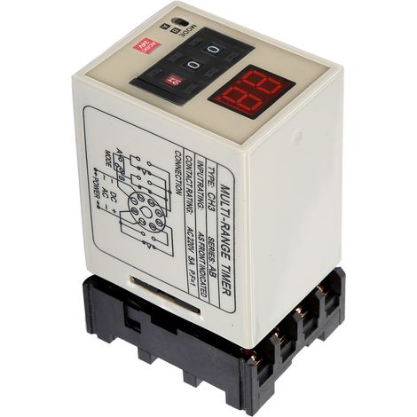 Relais temporisé double mode AH3-DM, affichage LED 0,01 S-99 H (24 V CA/CC) (1/5)