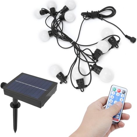 G50 LED-Lichterkette, solarbetrieben, IP44 wetterfest, dekorative Lampe für den Außenbereich, warmweiß (1/5)