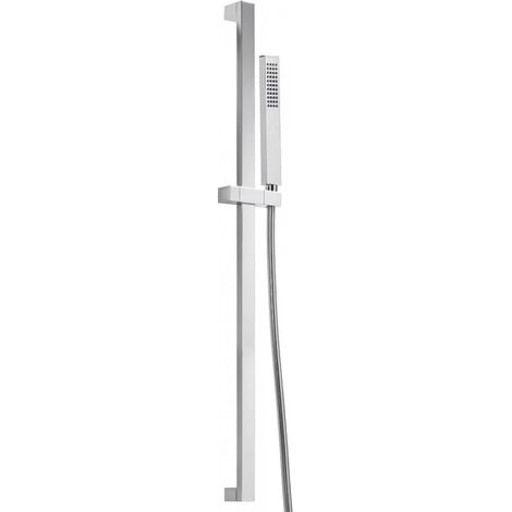 Kit barre‑douche avec flexible satin Chromé PROJECT-SLIM - TRES 03452702