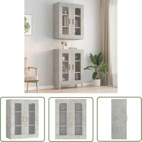 Furniture Limited - Armoire murale suspendue Gris béton 69,5x34x9 (1/5)