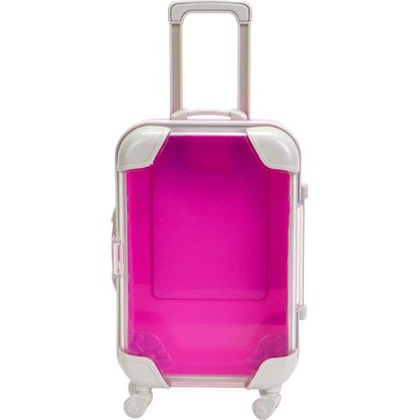 Valise Miniature - 7.4 x 13 cm - Décoration Intérieure et Jouet Éducatif pour Jeu de Rôle - Rose Fuchsia - Lot de 1 (1/5)