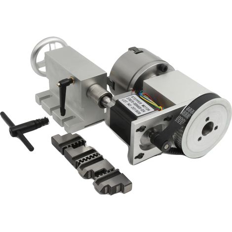 Kit d'axe rotatif CNC, comprend des mandrins à 4 mors, un chariot arrière, K12-100mm (1/2)
