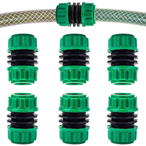 Lot de 6 raccords pour tuyau d'arrosage - 1/2'' - Rallonge - Connecteur - Adaptateur - Rallonge pour tuyau d'arrosage - Raccord et connecteur - Permet de connecter 2 tuyaux - Pour l'arrosage du jardin (1/5)