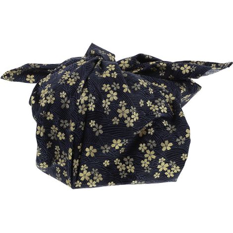 boîte cadeau de type japonais en tissu d'emballage pour boîte à lunch-70X70CM-Blue (1/4)