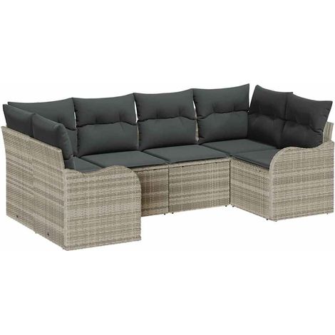 Maison Exclusive - Gartensofa-set Hellgrau Poly-Rattan