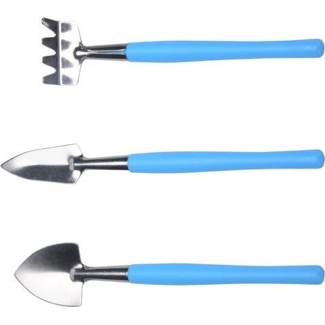 ensemble outils De Jardinage Ensemble De Pelle Râteau Et Mini Pelle Antislippers pour Pot De Plantes Bleu (1/5)