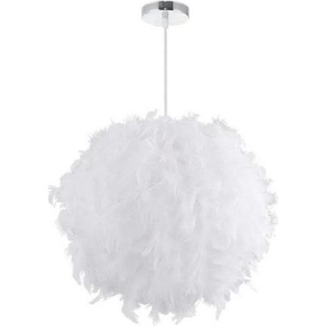 Suspension en Plumes Blanche - PETITES ECREVISSES - 30 / 40 cm - E27 - Bureau - Extérieur (1/4)