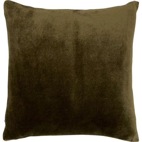 Coussin en Flanelle Uni "Ollis" 38x38cm Kaki