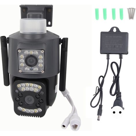 Caméra de Surveillance WiFi 5MP Double Lentille, Étanche IP66, Vision Nocturne, Alimentation 110‑240V avec Adaptateur UE (1/5)