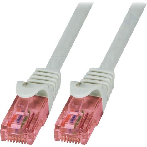 Cable reseau RJ45 male U-UTP Cat 6 gris- 1.5m