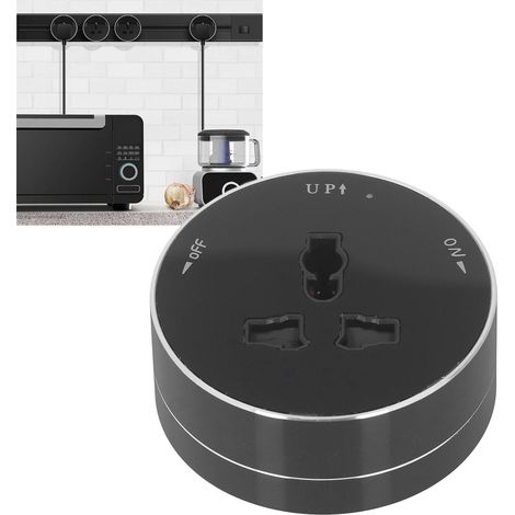 Prise de rail multifonctionnelle avec voyant lumineux, prise de rail ronde à montage en surface, prise d'interface universelle 250 V, prise de rail d'alimentation mobile 13 A. (1/5)