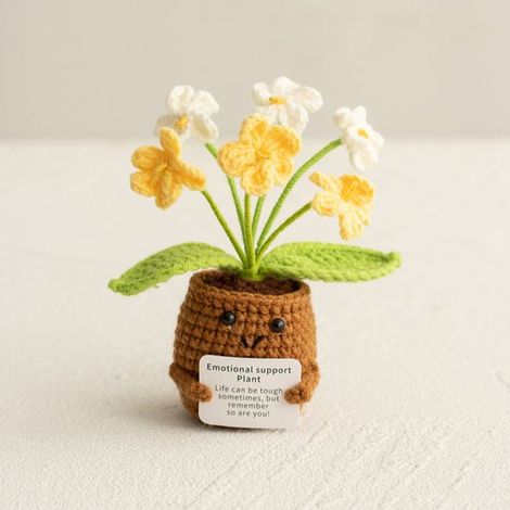 Fleurs artificielles tricotées, fleur câline de poche, mouton tricoté mignon, cadeau inspirant pour petite amie, collègues et famille ( (1/5)