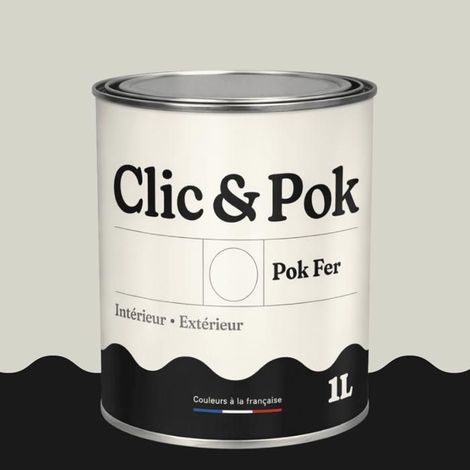 Peinture Fer Antirouille – Métal Extérieur Intérieur, Satinée, Protection Rouille - 1L - RAL 9002 - Blanc gris