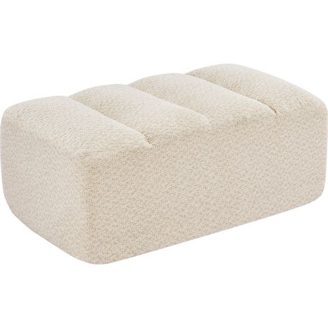 Puf otomano modular de forro polar granuloso beige blanco, 104 x 61 x 45 cm, sin montaje (1/5)