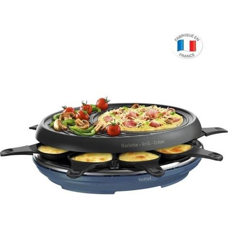 Tefal – Appareil à raclette 1050W pour 8 personnes – Gril et crêpière inclus – Couleur bleu – Multifonctionnel (1/5)