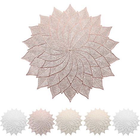 Lot de 6 sets de table ajourés, centre de table, napperons de fête, décoration moderne-37x37CM (1/3)