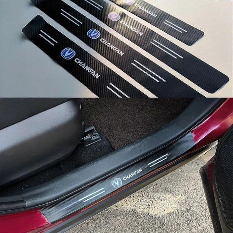 Accessoires automobiles pour Changan Alsvin CS55 : autocollant de protection de seuil, pédale en cuir et fibre de carbone ( ) (1/5)