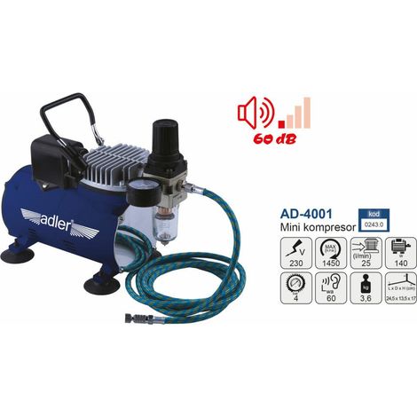 Adler Compressoremini per aerografi, strumento portatile per illustrazione, modellazione, trucco e pittura, regolazione avanzata della pressione de, design compatto, funzionamento silenzioso, colore m