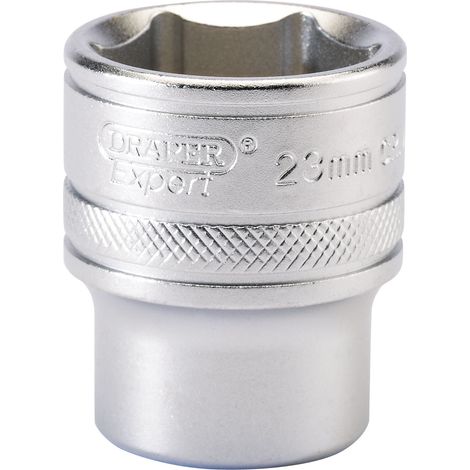 Draper 23mm 6-Point Socket for 1/2" Drive – Micro Satin Chrome Finish, Metric Size 16614 (1/5)