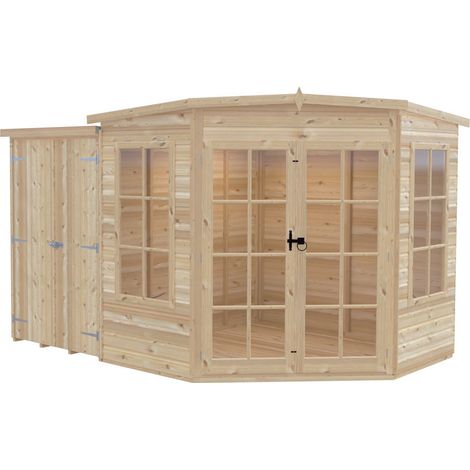 Hampton 7 x 11 Feet with Side Shed - L119 x W205 x H190.3 cm