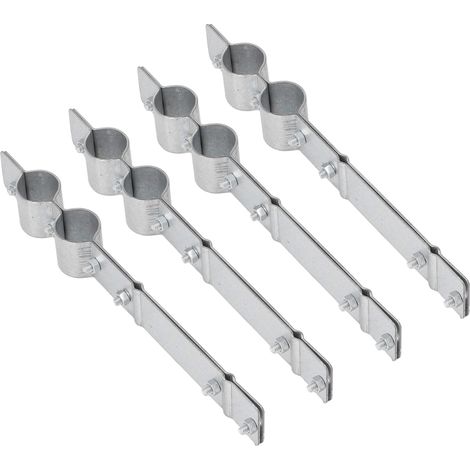 Lot de 4 étriers de fixation pour tuyaux d'abreuvoir volaille, colliers ronds en acier galvanisé, supports antirepos pour suspension de conduite (chaque lot : 6 vis et écrous) (1/5)