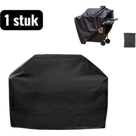 Housse de barbecue 130 cm – Protection imperméable en tissu Oxford 210D – Housse de gril résistante aux UV, poussière et pluie pour cuisine extérieure – Noir (1/5)