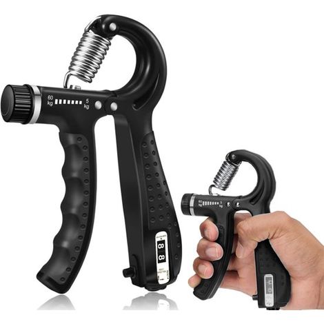 Appareil de renforcement de la prise en main Appareil de fitness pour les mains Entraîneur de préhension Entraîneur de doigts (15,5 x 11 cm Noir) (1/5)