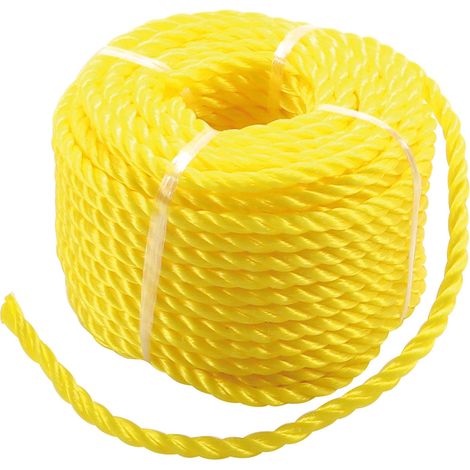 Cuerda de plástico / Cuerda multiuso  6 mm x 20 m  amarilla (1/2)