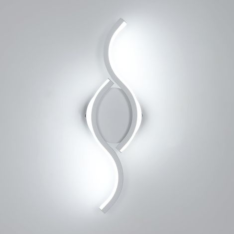 COMELY Applique Murale LED Interna Bianca, Lampada da Parete Moderna 12W 1350LM, Luce Bianca Fredda 6500K, Luminaria Murale in Alluminio per Soggiorno Camera Scale - Lunghezza 35,5cm