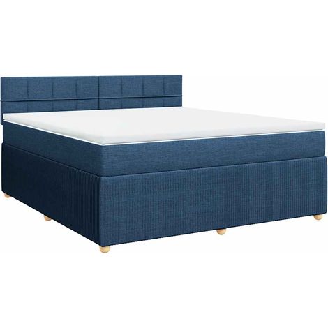 Maison Exclusive - Cama box spring con colchón tela azul 180x200 (1/5)