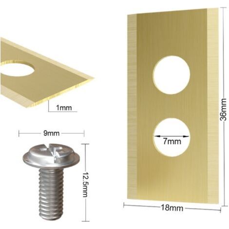 Lames de rasoir de rechange en acier inoxydable doré, 18 mm × 36 pièces, épaisseur 1 mm, double trou, compatibles avec tondeuses à barbe (1/3)