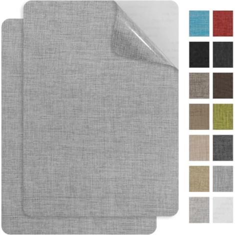 Set mit 2 dunkelgrauen Reparaturflicken, 20 x 28 cm, stark klebend, für Sofas, Autositze, Möbel