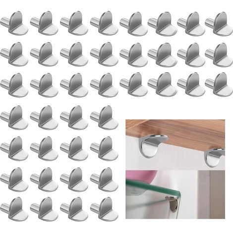 Supports d'étagère (40 pièces, 5 mm), support de base en métal pour étagères en verre. (1/5)