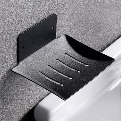 Set di 2 portasapone da parete in acciaio inox senza fori, design moderno, montaggio robusto, 8,3×12,4×4,3 cm (1/3)