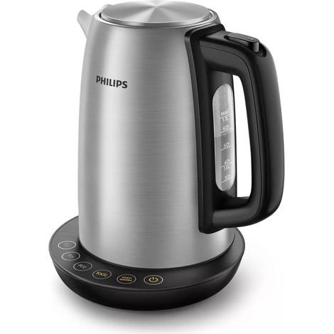 Philips Bouilloire HD9359/90 Électrique 2200 W 1,7 L Acier inoxydable/Plastique Base pivotante à 360° Gris (1/5)