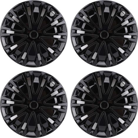 Ensemble D'Enjoliveurs élégants de 15 Pouces, Couvre-Jante Universel R15 pour Voitures, Camions SUV, Enjoliveurs de Roue de Voiture, Enjoliveurs de 15 Pouces (Noir) (1/5)