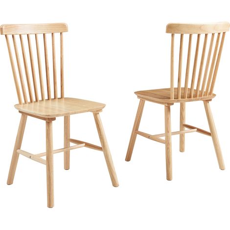 Esszimmerstuhl Karmoy 2er Set Holz Natur [en.casa]