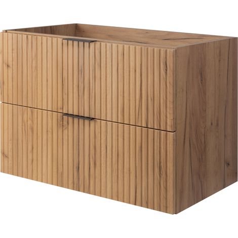Meuble vasque, Cachemire, 120 (2 × 60 cm) × 57 × 46 cm, poignée noire, sans plan de travail (1/5)
